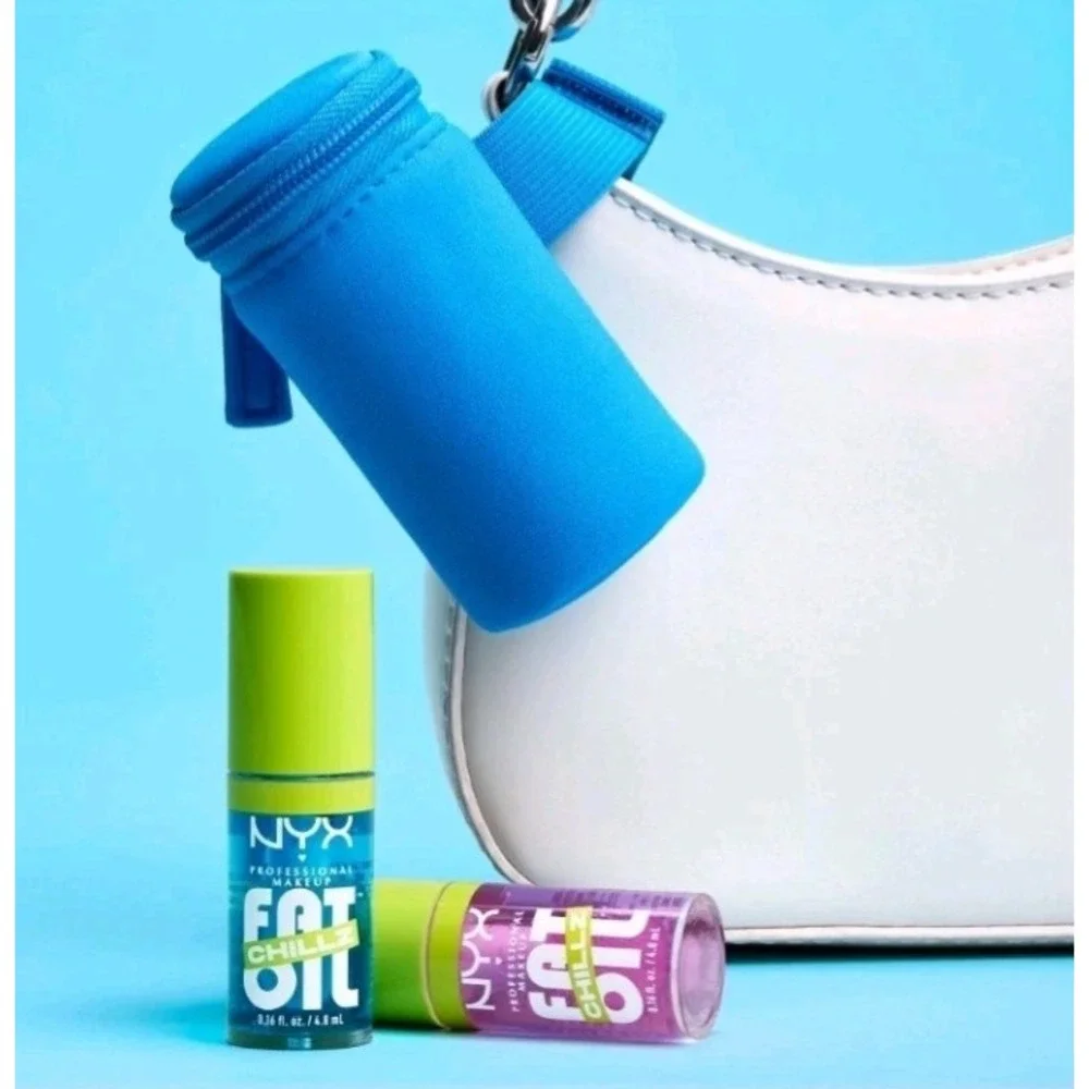 NYX Lip Gloss Pouch Holder Carrier Blue Carry On Water Bottle Or Purse Chillz